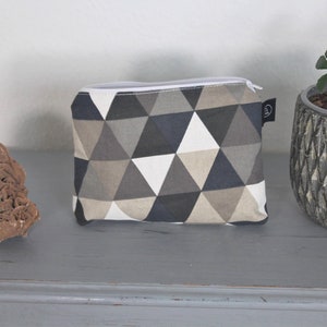 Borsa per il trucco per ragazze, borsa da toilette nera da donna, piccola borsa per cosmetici, borsa per cosmetici individuale, astuccio grigio, idea regalo