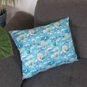 Children&#39;s room decoration blue, children&#39;s room decoration animals, holiday pillow baby, cuddly pillow wolves, gifts for baptism, decorative pillowcases baby