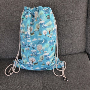 Kindergarten bag, boy & girl, blue, children's gym bag, spring, swimming bag, school, bag, daycare, wolf image 9