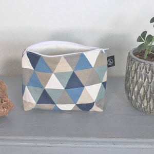 Borsa per il trucco per ragazze, borsa da toilette da donna blu, piccola borsa per cosmetici, borsa da toilette per bambini, organizer per trucchi, astuccio per bambini
