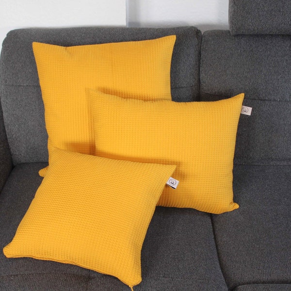 Copricuscino 40x40, Giallo Curry, Design Semplice, Cuscino Classico Giallo, 50x50, Accessori per la Decorazione della Camera, Cuscino per la Decorazione della Casa, Idee Regalo