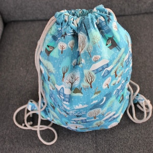 Kindergarten bag, boy & girl, blue, children's gym bag, spring, swimming bag, school, bag, daycare, wolf image 1