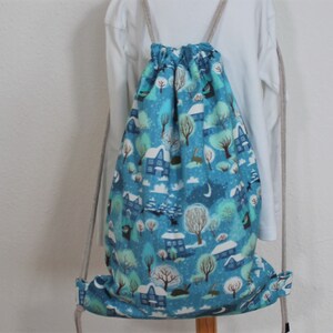 Kindergarten bag, boy & girl, blue, children's gym bag, spring, swimming bag, school, bag, daycare, wolf image 3