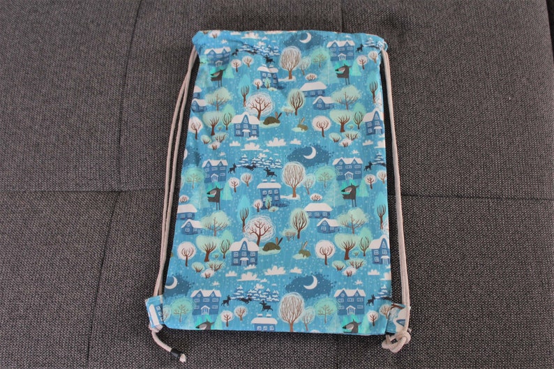 Kindergarten bag, boy & girl, blue, children's gym bag, spring, swimming bag, school, bag, daycare, wolf image 7