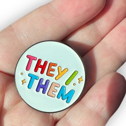 They/them Pronoun Pin Buttons Etsy