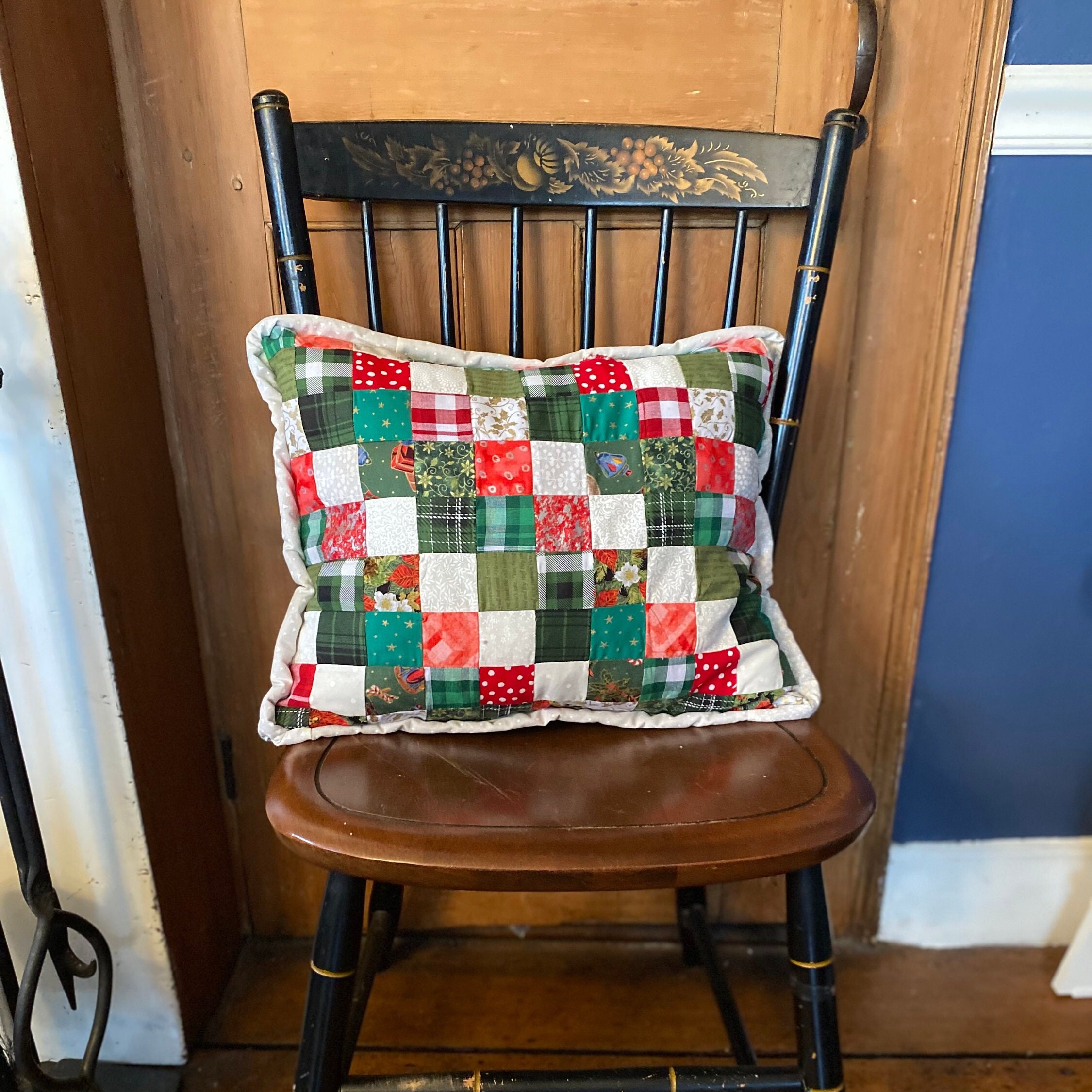 Quilted Christmas Accent Pillow Etsy UK