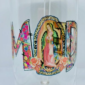 Madre 16 oz glass can for iced coffee bamboo lid and glass straw mothers day mama mom libbey glass