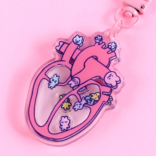 Heart Rabbits Shaker & Acrylic Charm