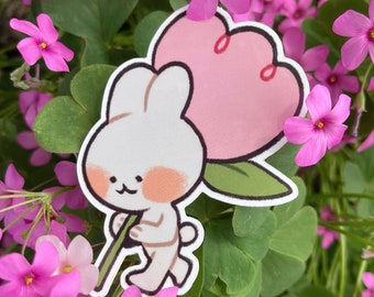 Rabbit Tulip Vinyl Sticker