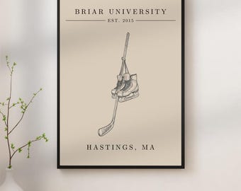 UTANFÖR CAMPUS Hastings, MA | BriarU | Digitala affischer | Konsttryck för bokälskare | Minimalistiskt