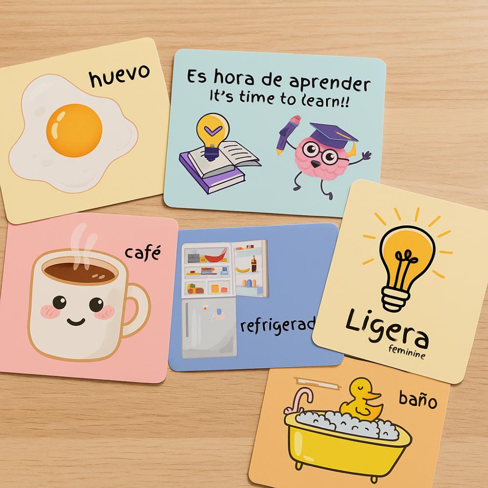 Spanish Vocabulary Flashcards for Kids | Bilingual Learning (PDF) - Etsy
