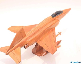 F-22 Rapier Raptor Natural Wood Airplane Model - 17" Wooden Toy