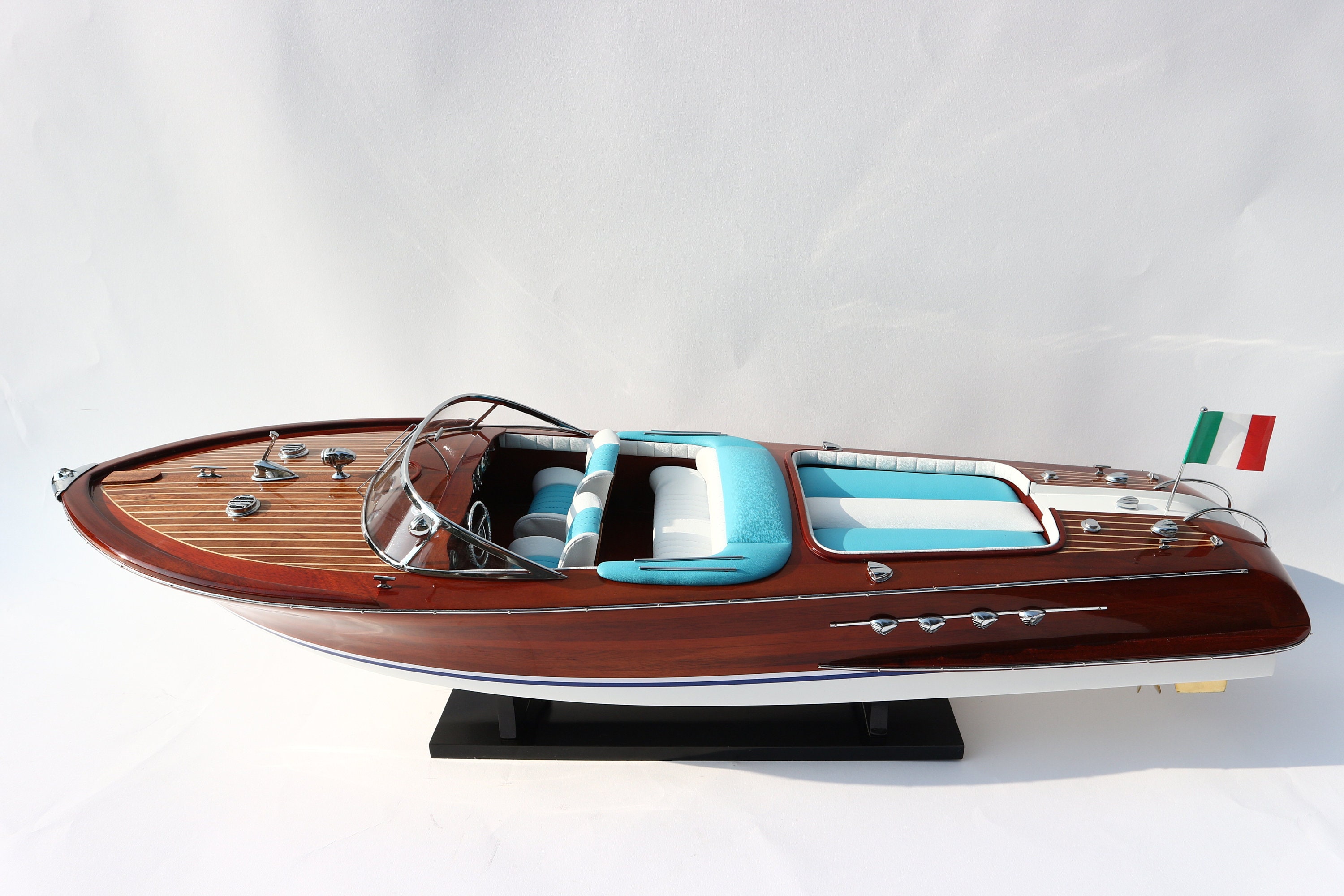ブルー リヴァ アクアラマ モデル ボート: イタリアの木製装飾 - Etsy 日本