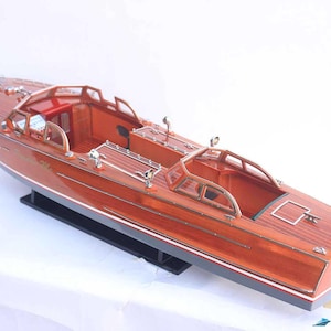 Pardon Me 1948 Boat Model: 30.7&quot; Wooden Speedboat Replica