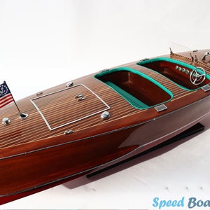 Chris Craft Barrel Back Speed Boat Model 32.6&quot; - Chris Craft Barrel Back 1994 -  Riva Model Boats- Italian boat model- boat for decor