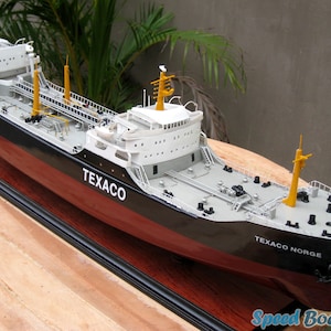 Modelo de barco comercial Texaco Norge de 31,5″ - Modelo de barco petrolero Texaco Norge - Regalo de empresa - Decoración y obsequio para fiestas