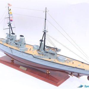 HMS Invincible 1907 Battleship Model: 40.1&quot; Wooden Warship