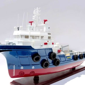 Offshore Support Vessel Fishing Boat Model 27.5″ - Wooden Model Boat Handicrafts - Offshore Support Vessel Model Ship