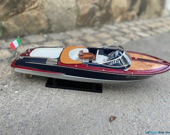 Dark Blue Riva Aquariva Gucci Model Boat - Italian Decor (16.5")