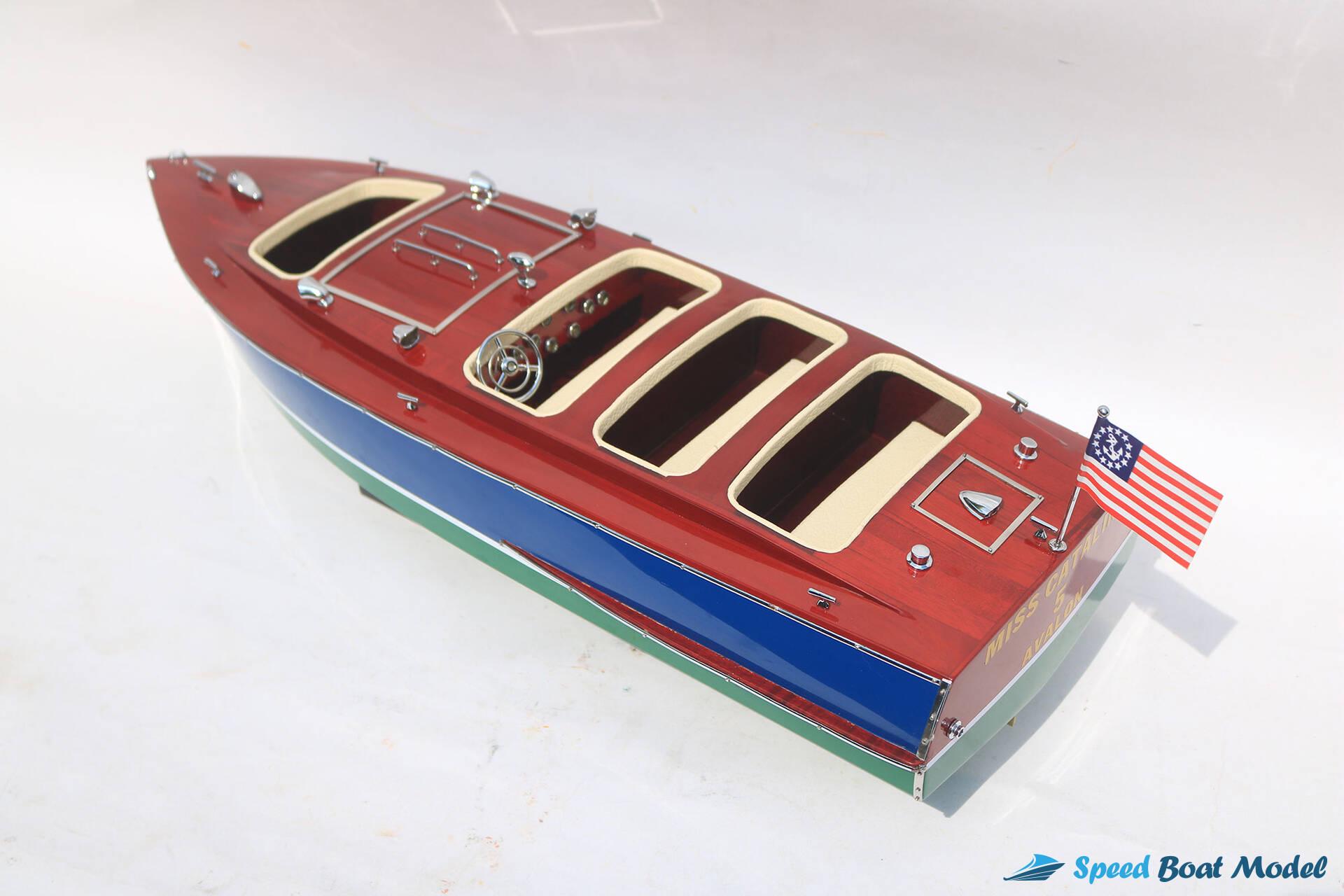 Miss Catalina 5 Avalon Speed Boat Model 24″  - Wooden ship model is for Sale  - Model Boat Gift