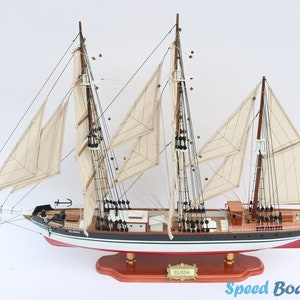 Elissa Tall Ship Model: 35.8&quot; Wooden Boat Decor