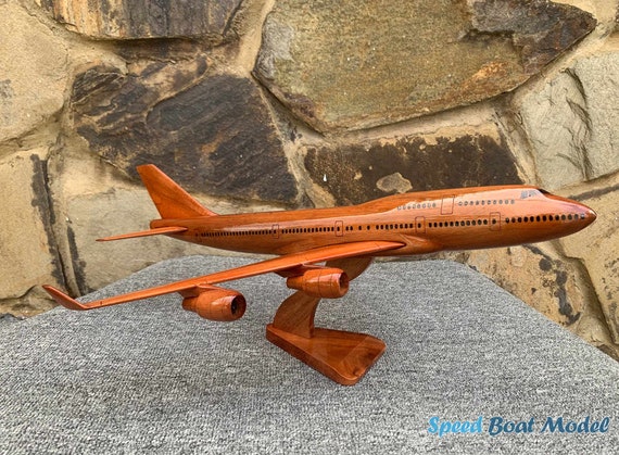 マホガニー 木製 Boeing 747-300 ビックスケールモデル 飛行機