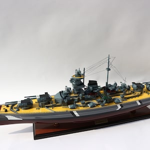 Bismarck Battleship Model 39.3″ -  Bismarck War Ship Model - Model Boat Gift