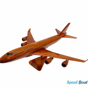 Boeing 747 Wooden Airplane model 17.7&quot; - Wooden Airplane Toy - Model Airplane Boeing 747