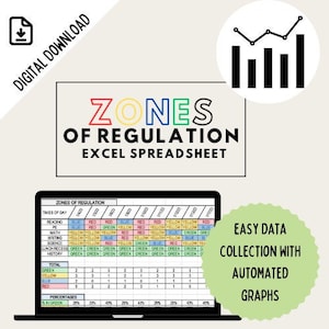 Peut inclure: Une feuille de calcul intitulée "Zones de régulation Feuille de calcul Excel" avec un tableau coloré montrant des données sur différentes zones de régulation. La feuille de calcul contient un graphique montrant le pourcentage de temps passé dans chaque zone. La feuille de calcul est sur l'écran d'un ordinateur portable.