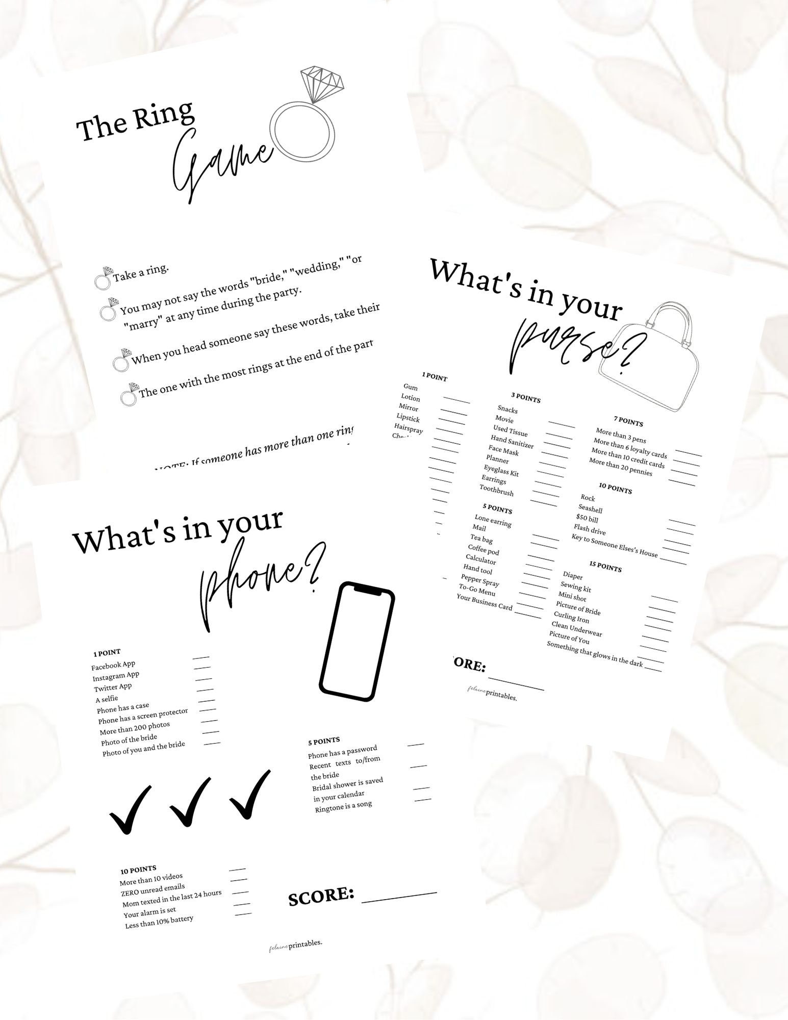 Bridal Shower Game Pack Etsy