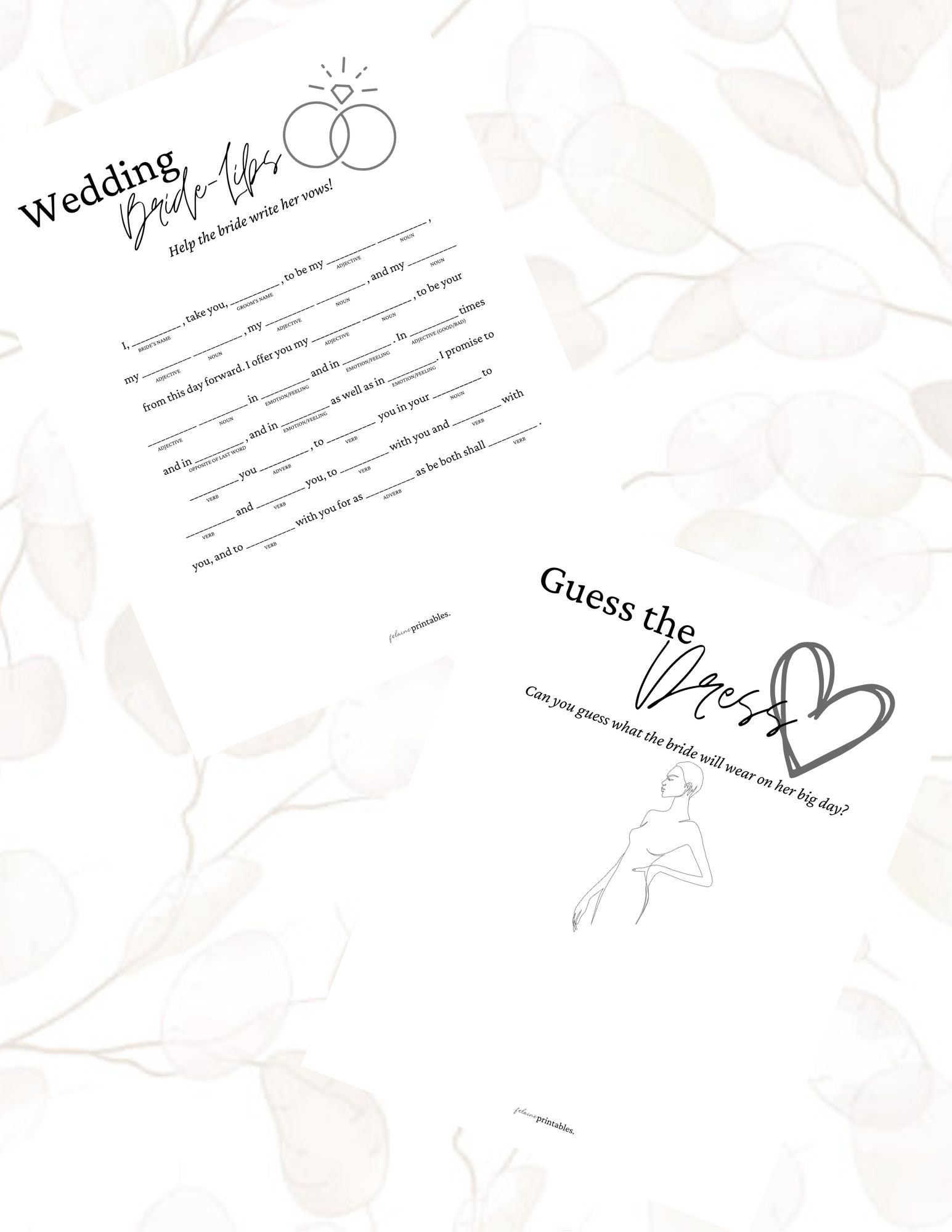 Bridal Shower Game Pack Etsy