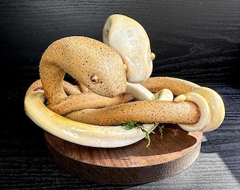 Ceramic Art Figure / "Entangled"/ Wall Hang