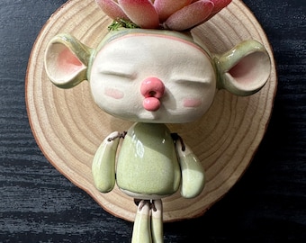 Ceramic Art Toy Succulent Plant Hanger Wall Hang- Kissing Pot