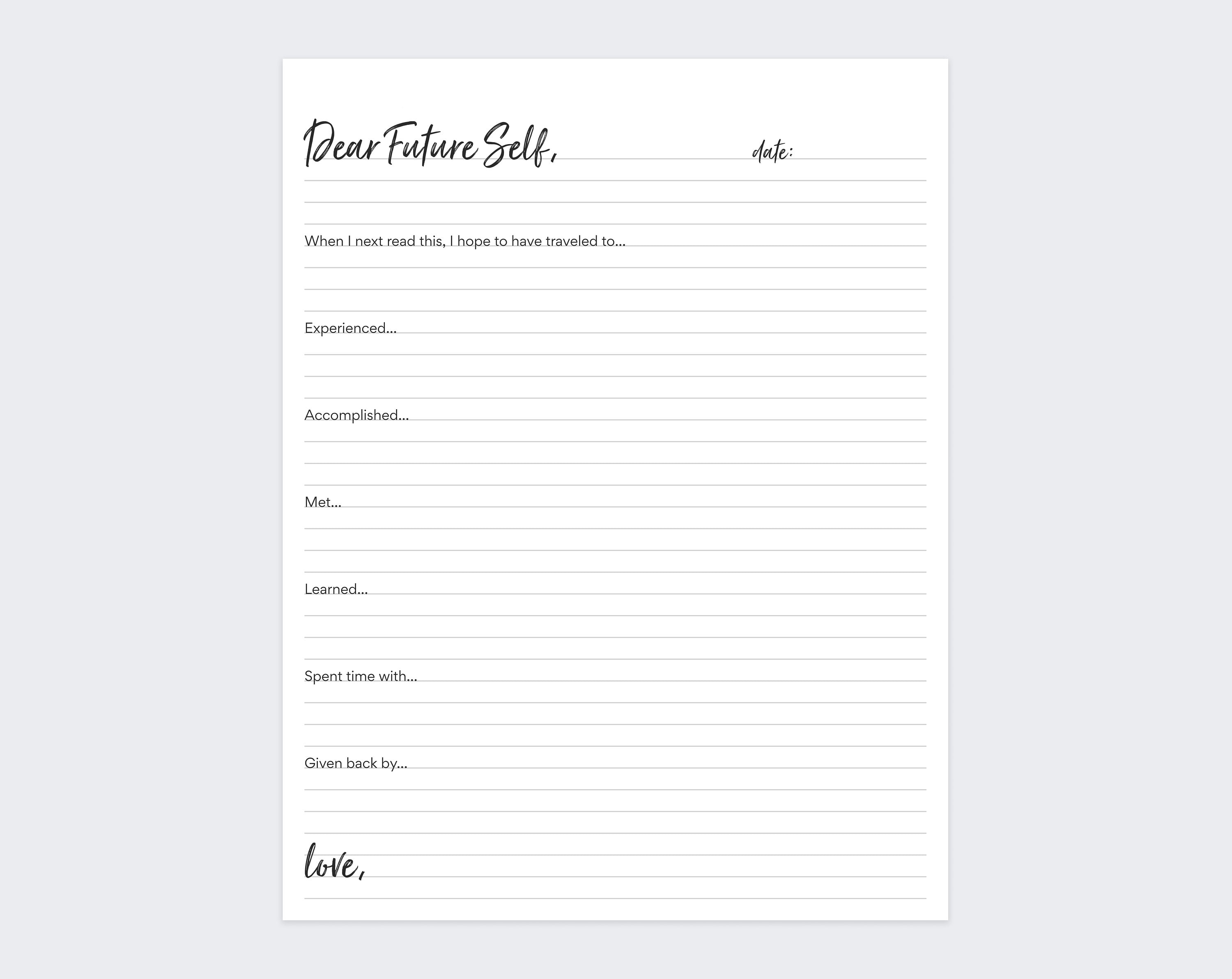 Letter to Future Self PDF Printable DIGITAL DOWNLOAD Etsy Letter to Future Self PDF Printable DIGITAL DOWNLOAD Etsy