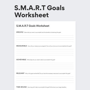 S.M.A.R.T Goals Planner - Goal Setting Worksheet - Printable Goal Planning Sheet - PDF Printable - DIGITAL DOWNLOAD