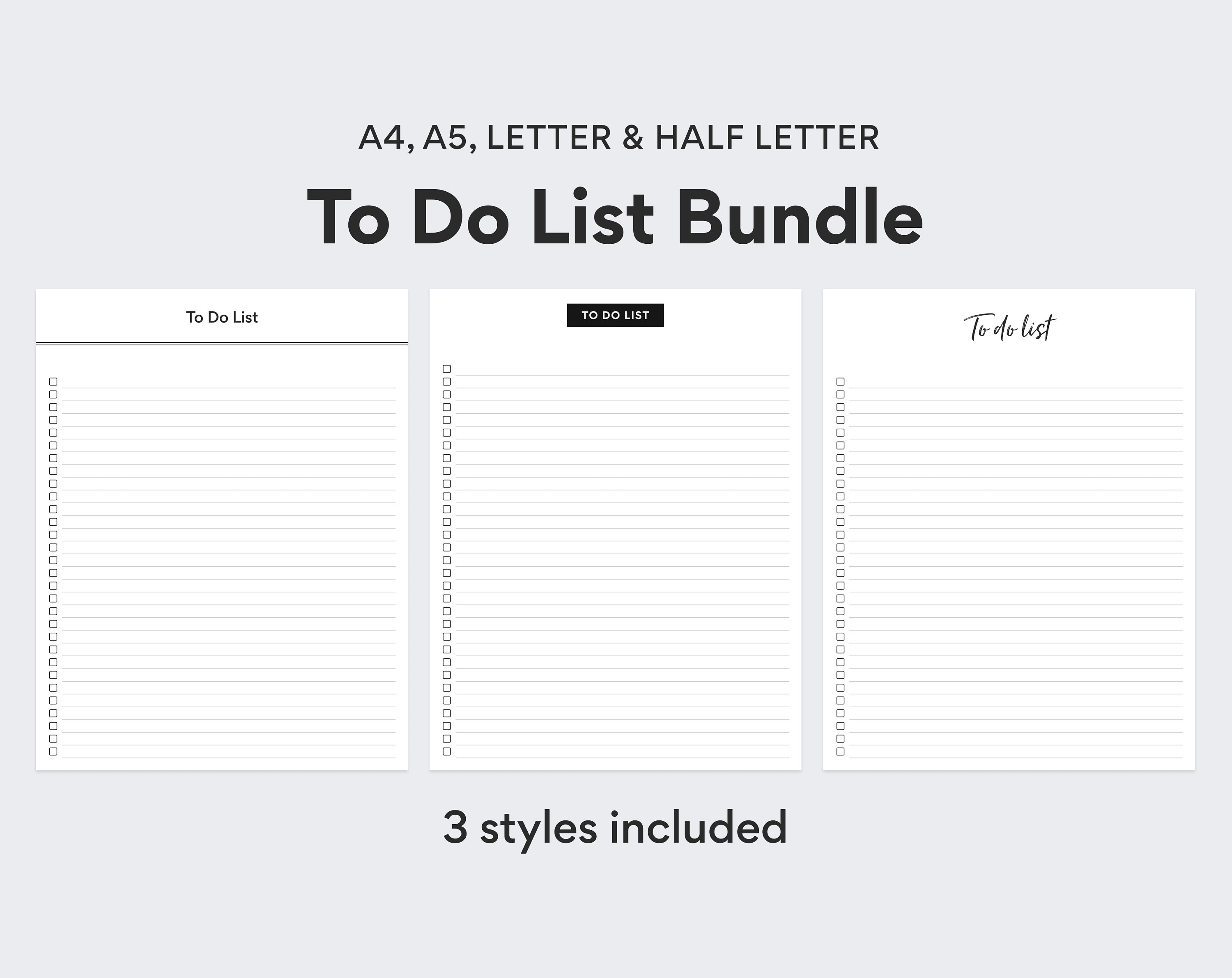 To Do List Planner Printable Minimalist Productivity Planner - Etsy
