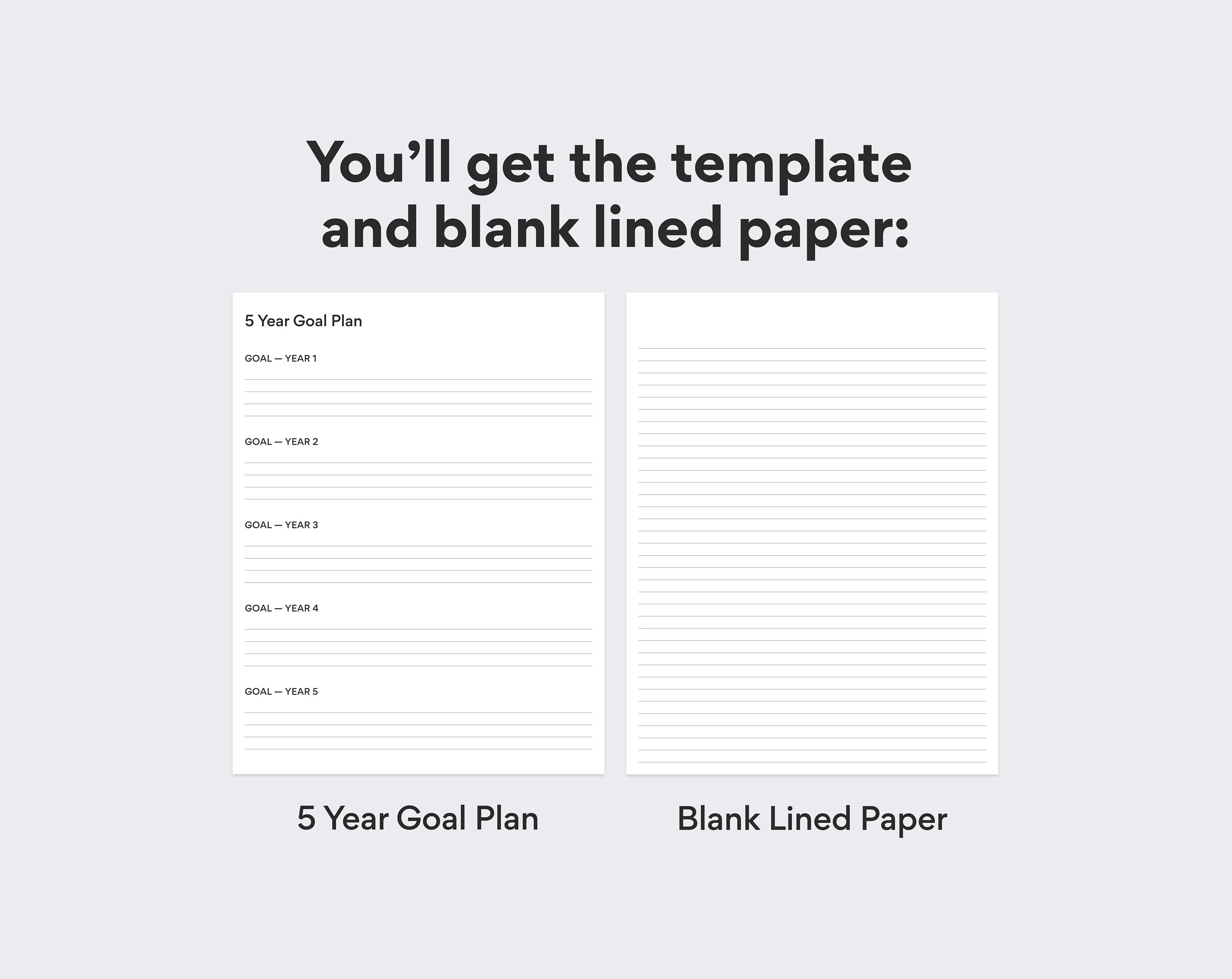 5 Year Goal Plan - Goal Setting Worksheet - Printable Goal Planning Sheet - PDF Printable ...