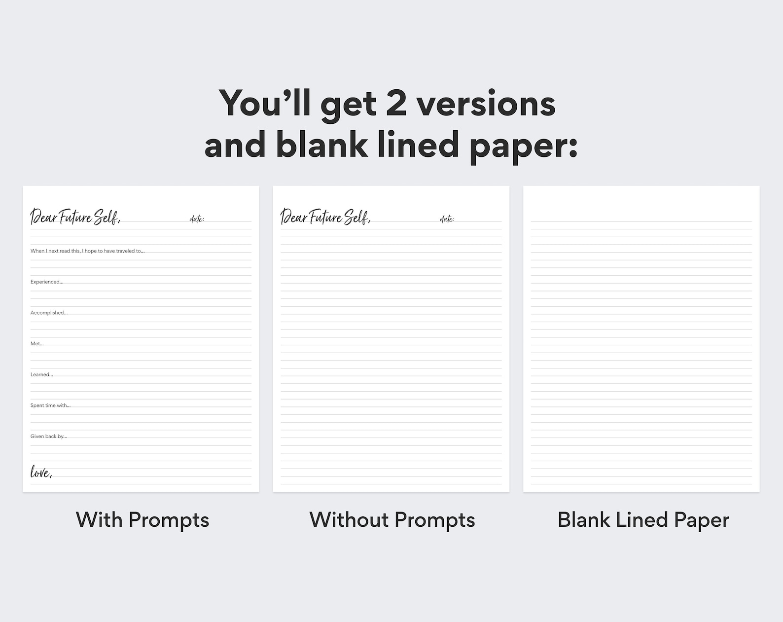 Letter to Future Self - PDF Printable - DIGITAL DOWNLOAD - Etsy