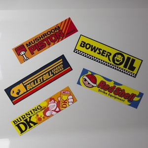 Mario Kart Race Sponsors Magnetic Bumper Stickers