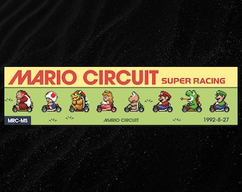 Calcomanía de vinilo para parachoques del patrocinador del circuito Mario Kart