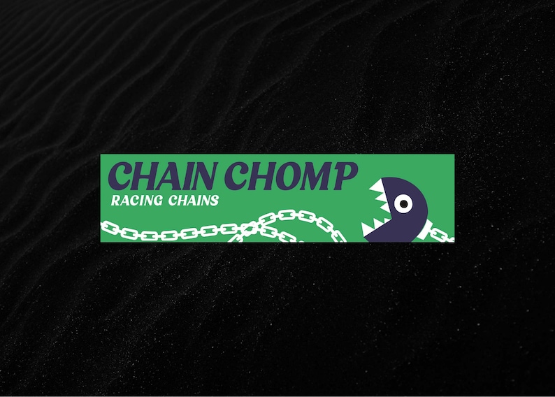 Mario Kart Chain Chomp Racing Chains Sponsor Vinyl Decal Bumper Sticker ...
