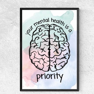 Mental Health Poster; Counselor Wall Art; Therapist Wall Art; Office Decor; Classroom Decor; Printable