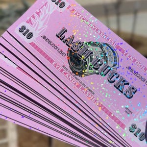Beauty Bucks, Salon Gift Voucher, Nail Cash, Lash Cash, Loyalty Cards, Money Design, Makeup Artist Cash, Loyalty Bucks