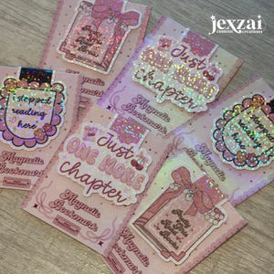 Coquette Magnetic Bookmark: Pastel Flowers & Bows, Book Lover Gift