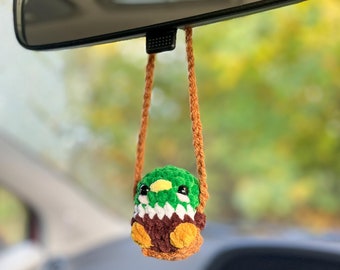 Canard Balançoire à Suspendre Dans La Voiture | Accessoire Voiture Mignon Pour Décoration Intérieure | Cadeau Rigolo Pour Femme, Amis, Famille | Longueur Corde 30 Cm - 7