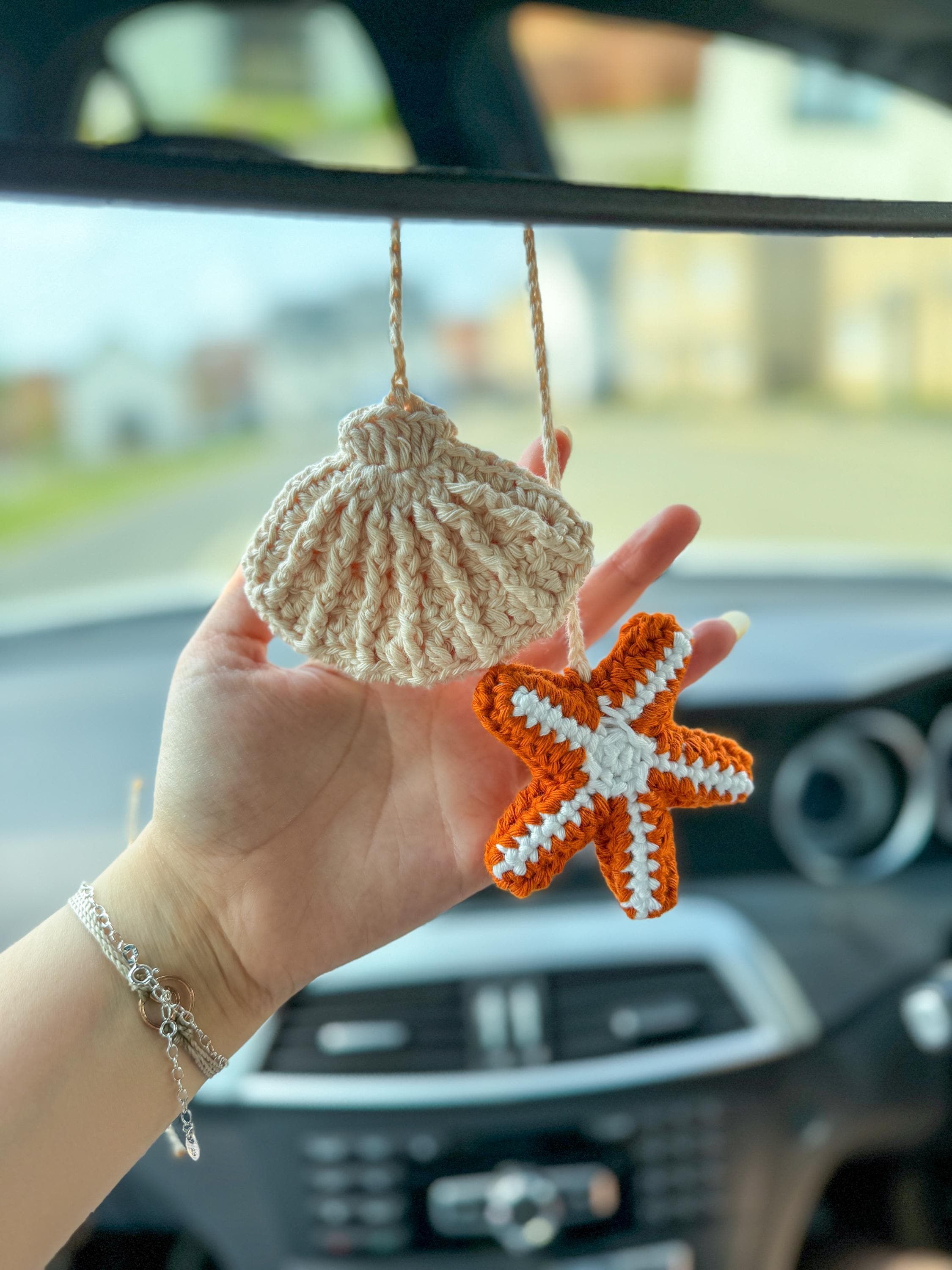 Ciondolo per auto malocchio, accessorio per la decorazione dell'auto, perline blu malocchio per protezione e felicità, ciondoli a forma di quadrifoglio, adatto per specchietto retrovisore auto