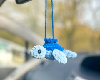 Crochet Blueberry Turtle Car Charm, Car Accessory, Car Hanging, Cute Car Decor, New Driver, Gift for Her
