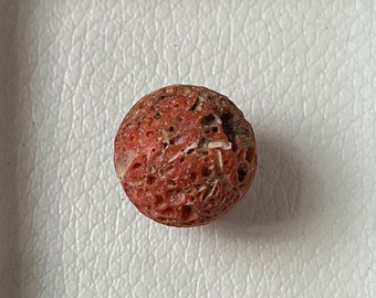 Red Coral 9mm Unpolished Cabochon Gemstone - Natural Beauty for Handmade Jewelry"