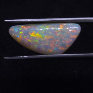 Australian Fire Opal Loose Stone | Natural Opal Cabochon | High-Grade Gemstone for Jewelry | Color Play Opal  | October Birthstone