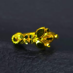 Small 22k Solid Yellow Gold Nose Stud - Delicate Nose Ring, Gift For